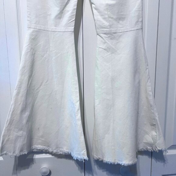 Forever 21-NWT-Small-Velvety Distressed Hippie Fringed High Waist Bell Bottom - Picture 12 of 16